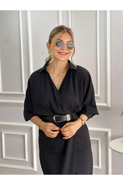 Laluvia Czarna tkana sukienka