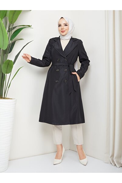 KMKkombin BLANCI DE TRENCH DE MĂRIME MARE PENTRU FEMEI CU BUTONE CU DETALIU D...