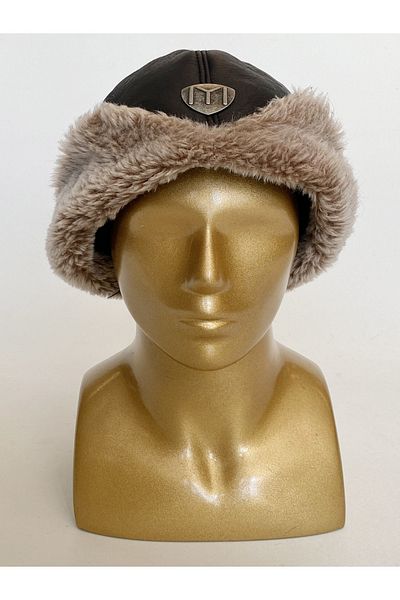 Dericibey Kayi Length Model Natural Leather Hat