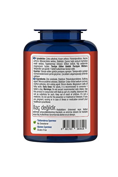 One Up Çinko Pikolinat 15 Mg 60 Tablet