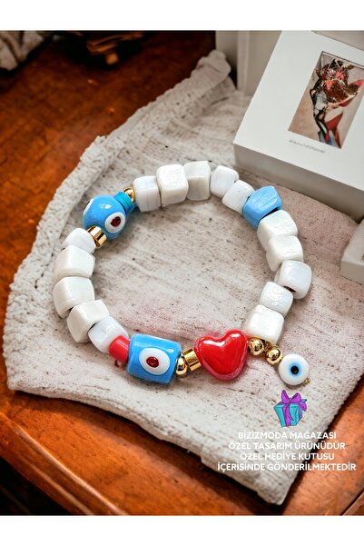 bizizmoda Cam Bodrum Boncuk Charm Nazar Boncuk Bileklik Nazar Boncuklu Bileklik