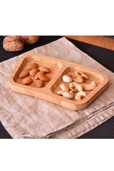 İkram Dünyası Piazza Sauce Bowl, Snack Bowl, Breakfast Bowl with 2 Compartments, Pack of 2