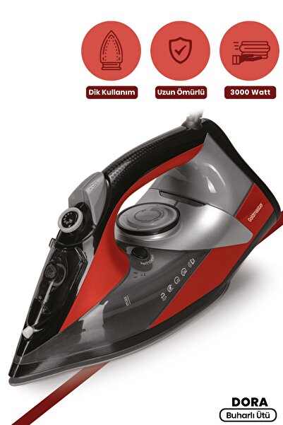 GOLDMASTER Dora Profesyonel Seramik Tabanlı Damlama ve Kireç Önleyicili 190 gr Etkili Şok Buharlı Ütü