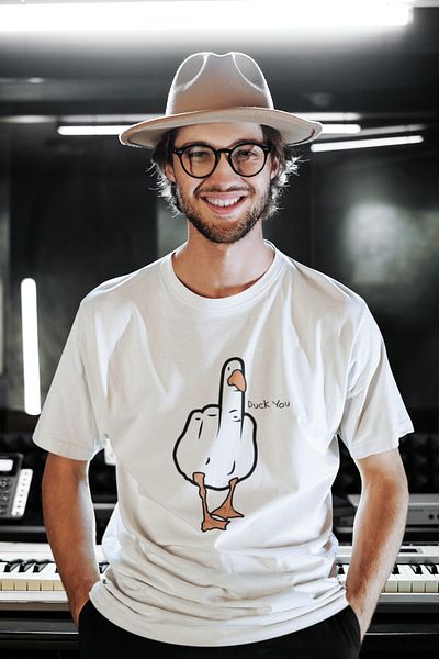 Serbella Unisex Duck Printed Oversize T-shirt