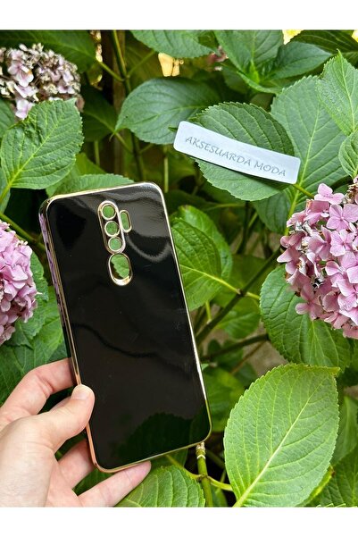 Aksesuarda Moda حافظة متوافقة مع هاتف اوبو A5 2020 بتفاصيل ذهبية مقطوعة بالليزر