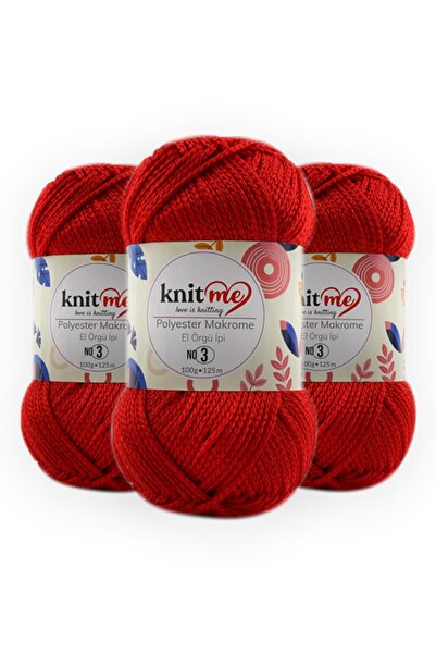 Lavita POLYESTER MACROME 100 gr 3 Pack Hand Knitting Yarn Taka Yarn (819)