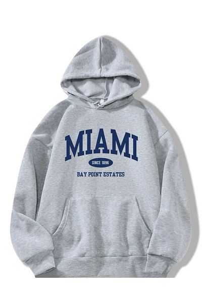 MOONBULL Unisex oversize mikina MIAMI s potiskem a kapucí