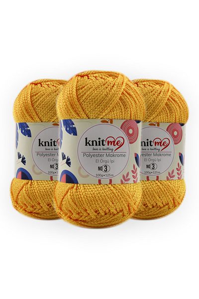 Lavita POLYESTER MACROME 100 gr 3 Pack Hand Knitting Yarn Taka Yarn 807