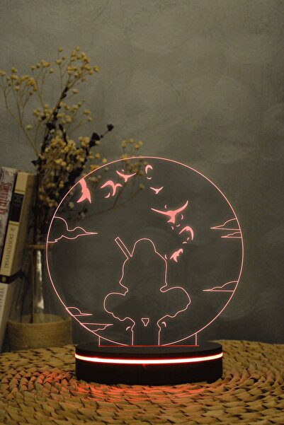 Genel Markalar 3D Renkli Gece Lambası, Naruto ve Itachi Temalı, Dekoratif ve ...