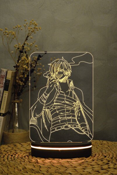 Yubi Design Sabo , One Piece - 3 boyutlu led lamba 16 renk dekoratif anime ge...