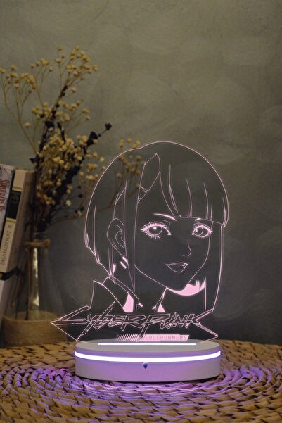 Yubi Design Lucy , Cyberpunk - 3 Boyutlu 16 Renk Dekoratif Gece Lambası 3d
