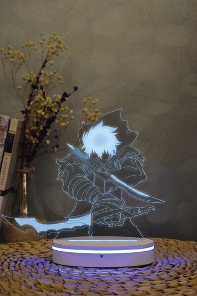 Yubi Design Sung Jin-woo , Solo Leveling - 3 Boyutlu 16 Renk Dekoratif Gece L...