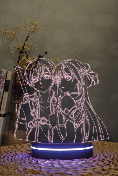 Genel Markalar Kirito Ve Asuna , Sword Art Online - 3 Boyutlu 16 Renk Dekorat...