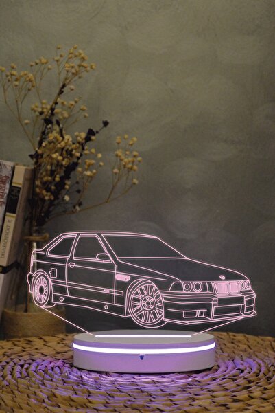 Genel Markalar Bmw E36 - 3 Boyutlu 16 Renk Dekoratif Gece Lambası 3d