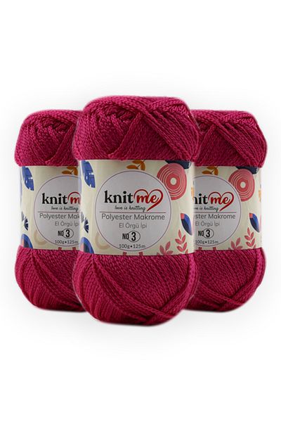 knitme ΠΟΛΥΕΣΤΕΡΙΚΟ ΜΑΚΡΑΜΕ 100 gr 3 Συσκευασία Πλεκτό Χέρι Σχοινί Taka Yarn 814