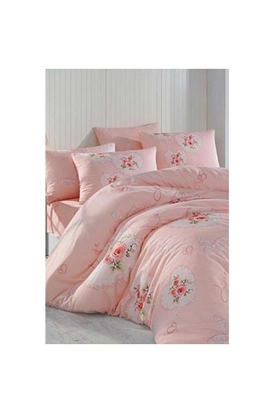 Cotton Life طقم بيكيه مطبوع مزدوج أليس بينك