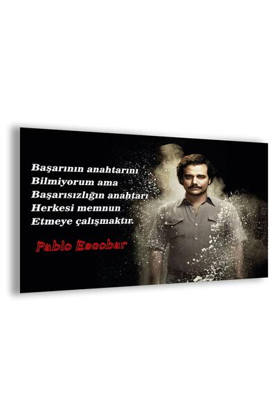 Zevahir Mobilya Dekorasyon Kırılmaz Cam Pablo Escobar Tablo