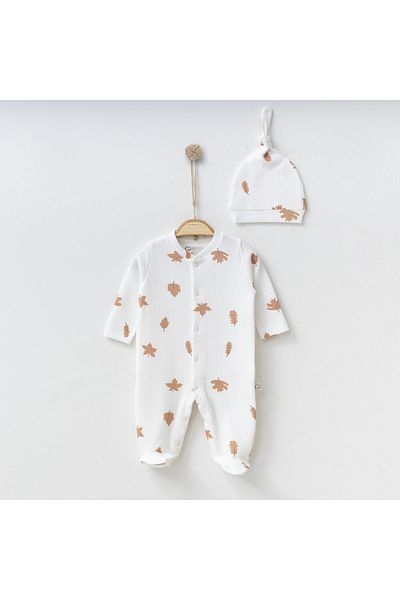 O Baby O'baby Leaf Printed Jumpsuit 100% Organic Cotton 0 3-3 6 Months Baby Girl and Boy Jumpsuit Outfit