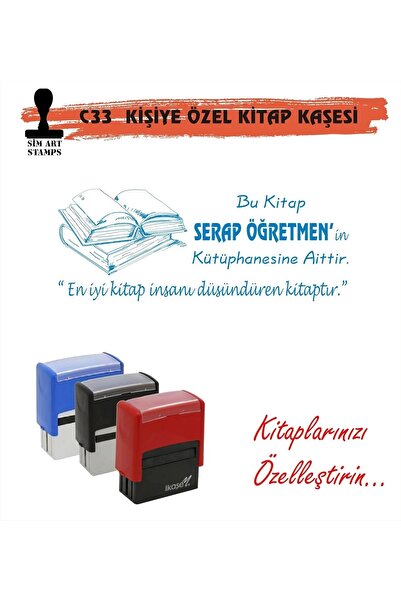 Kaşem Kitap Kurtlarına Ve Kişiye Özel Kitap Kaşesi C33