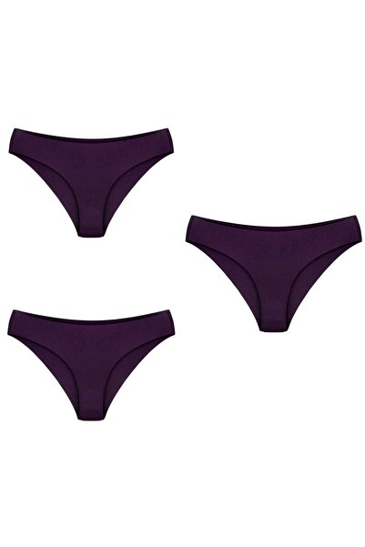 Bleu Petite Pachet de 3 chiloți fără sudură tăiați cu laser pentru femei