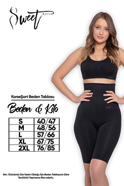 SWEETKORSE YÜKSEK BEL 2 BEDEN ETKİLİ YARIM TAYT