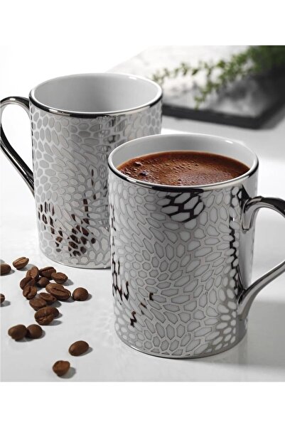 Kütahya Porselen 2 Kişilik Platin Kaplama Premium Mug Kupa Bardak 240cc Fores...