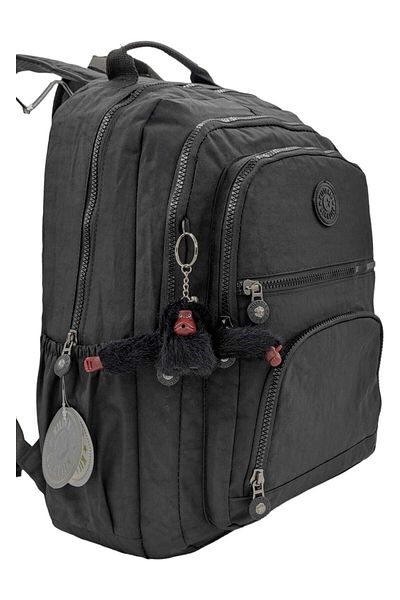 Klinkır Rucsac negru pentru laptop de călătorie zilnică pentru liceu, cu accesorii rezistente la apă