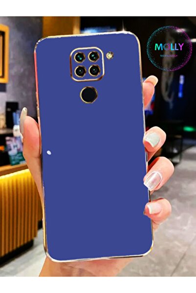 Molly Technology Xiaomi Redmi Note 9 İçin Petrol Mavisi Kenarları Gold Detayl...