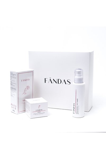 FANDAS Rose Family Set: Daily Skin Care Cream - Rose & Rose Water & Moisturizing Tonic Rose