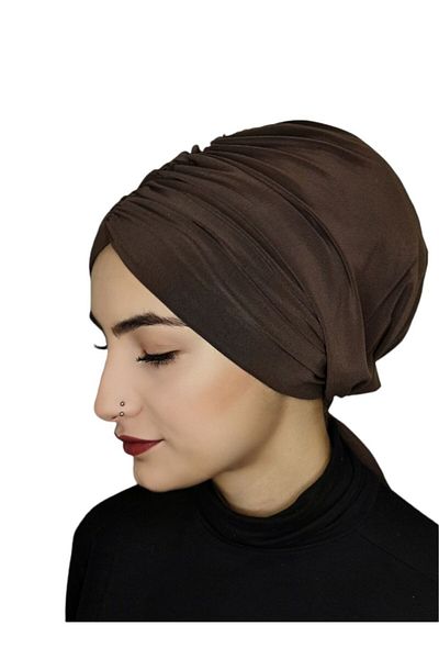 R&S modibone Swimsuit and Hijab Swimsuit Top Compatible Hijab Back Tied Bonnet Brown
