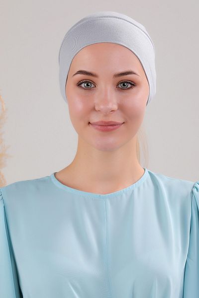 Melodi Scarf Hijab Ready Practical Insert Pipe Bone ανοιχτό γκρι