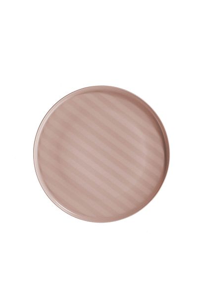 Kütahya Porselen Bevel 28cm.2 Piece Flat Plate Set Matte Pink