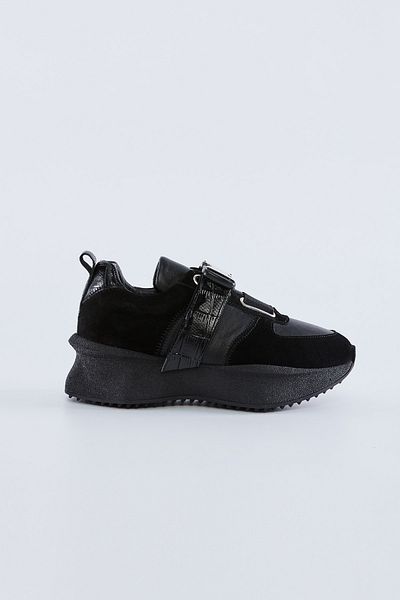 Valmenti Pantofi sport negri din piele naturală pentru femei Illaria