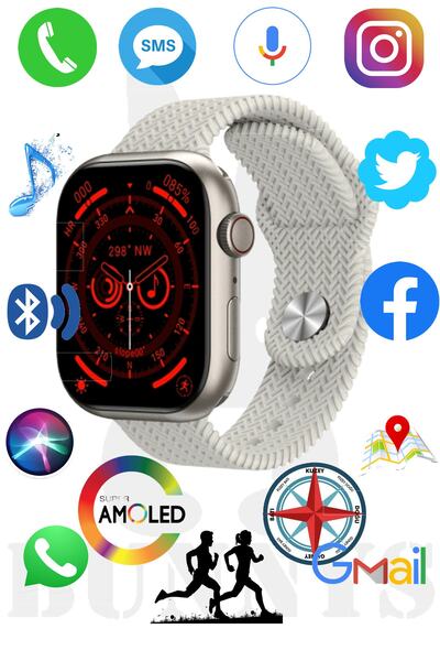RABBİT STORE APPLE İPHONE 14 PRO MAX Uyumlu Akıllı Saat Konuşma Özellikli Wat...