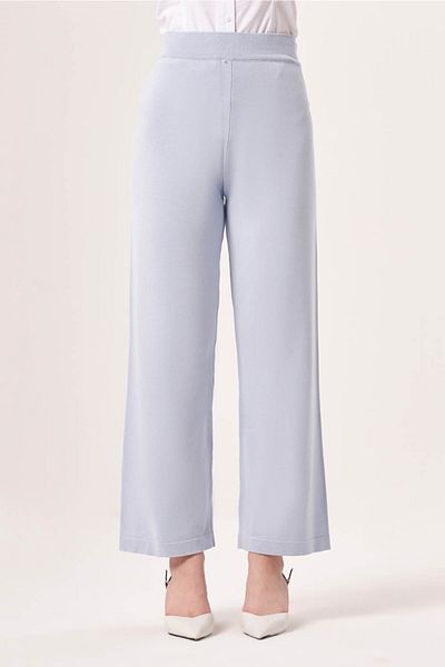 Mizalle Basic Blue Knitwear Trousers with Elastic Waist
