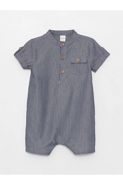 LC Waikiki Judge Collar Striped Baby Boy Jumpsuit