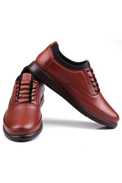 DETECTOR Men's Brown Orthopedic Inner Outer Complete Leather Ultra Comfortable Casual Shoes