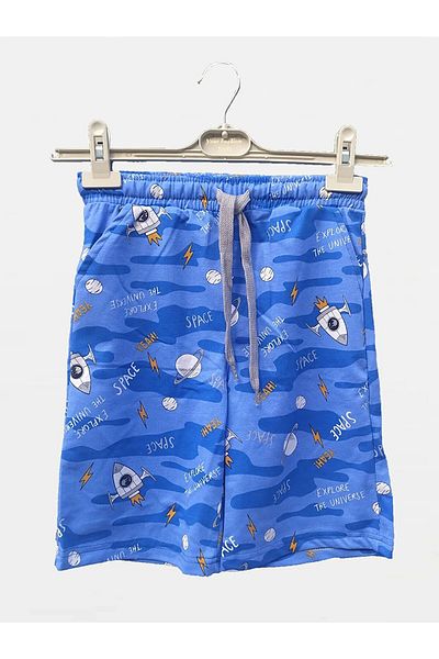 Your Fashion Style Pantaloni scurți albaștri - copii, imprimați cu talie elastică