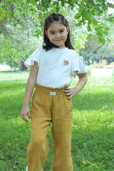 Cuckoo Cotton Muslin Girl's Pants Wide Leg