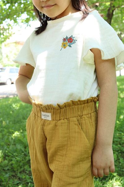 Cuckoo Cotton Muslin Girl's Pants Wide Leg