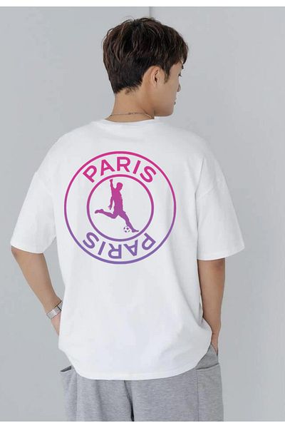 DEEPSENCE Ανδρικό μπλουζάκι Oversize Paris Back Print Λευκό