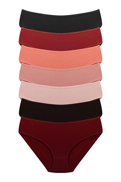 Dominant Chiloți multicolori din bumbac Lycra pentru femei, pachet de 7 57000-231