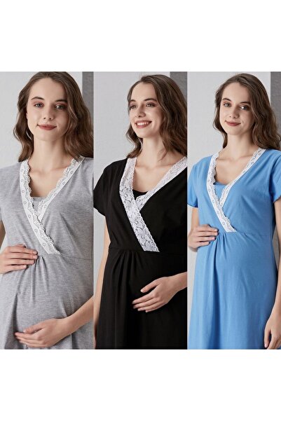 LİYACA Cămașă de noapte de maternitate cu caracteristică de alăptare