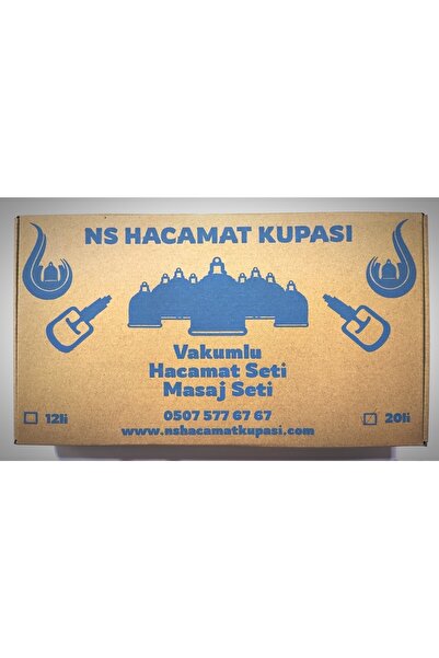 NS MEDİKAL Hacamat Kupası Vakumlu Masaj Seti 20 Adet 6 cm - Hacamat Pompası