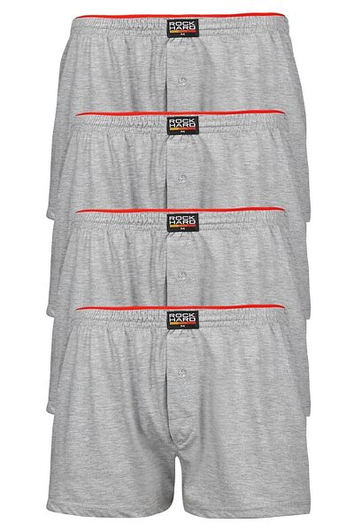 rockhard Men's Grimelange Towel Waist Buttoned Cotton Boxers 4 Pack 7008-5