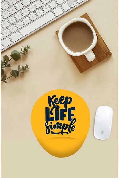 HobiShop Keep Life Simple Mouse Pad cu suport pentru încheietura mâinii