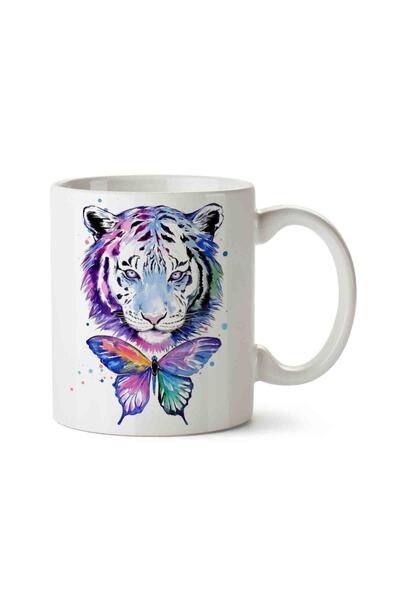HobiShop Lion And Butterfly Porcelain Mug