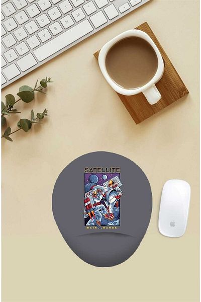 HobiShop Mouse Pad cu model de astronaut zelant cu suport pentru încheietura mâinii