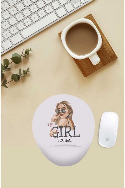 HobiShop Mouse Pad cu suport pentru încheietura mâinii I'm A Girl