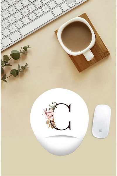 HobiShop Floral Letter C με μοτίβο με στήριγμα καρπού ποντικιού